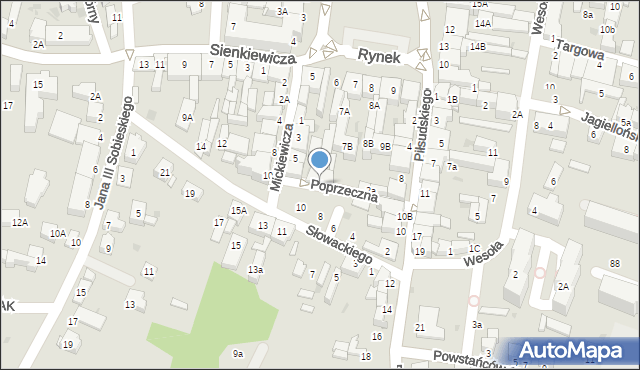 Miechów, Poprzeczna, 4, mapa Miechów