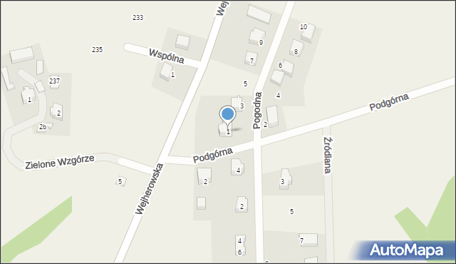 Miechucino, Podgórna, 1, mapa Miechucino