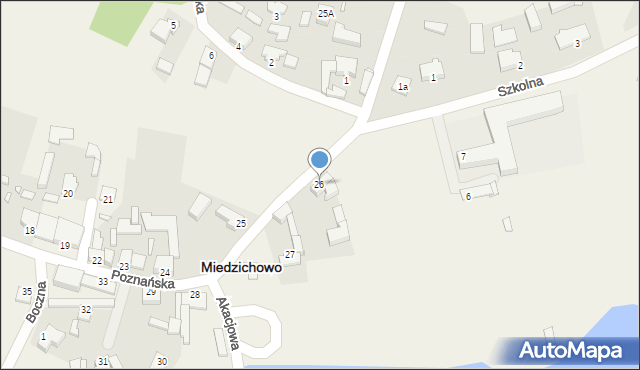 Miedzichowo, Poznańska, 26, mapa Miedzichowo