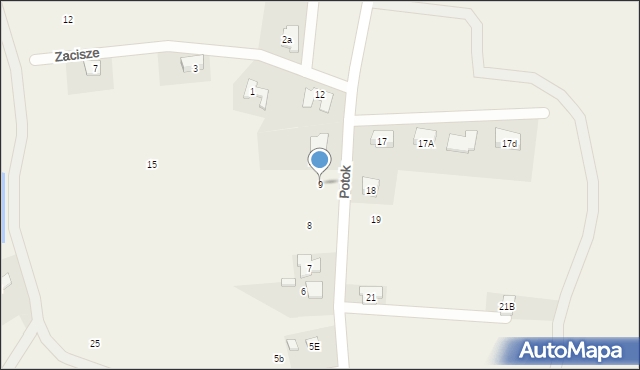 Miedźna, Potok, 9, mapa Miedźna