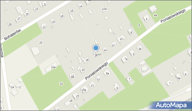 Międzyborów, Poniatowskiego, 16, mapa Międzyborów