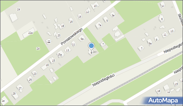 Międzyborów, Poniatowskiego, 9, mapa Międzyborów