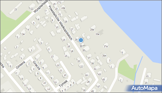 Międzychód, Powstańców Wielkopolskich, 33, mapa Międzychód