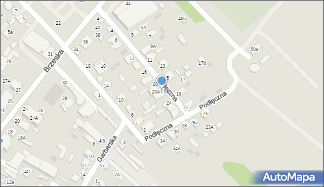 Międzyrzec Podlaski, Podłęczna, 22, mapa Międzyrzec Podlaski