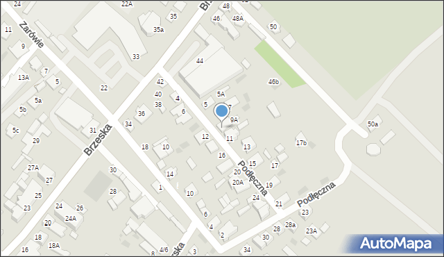 Międzyrzec Podlaski, Podłęczna, 9, mapa Międzyrzec Podlaski