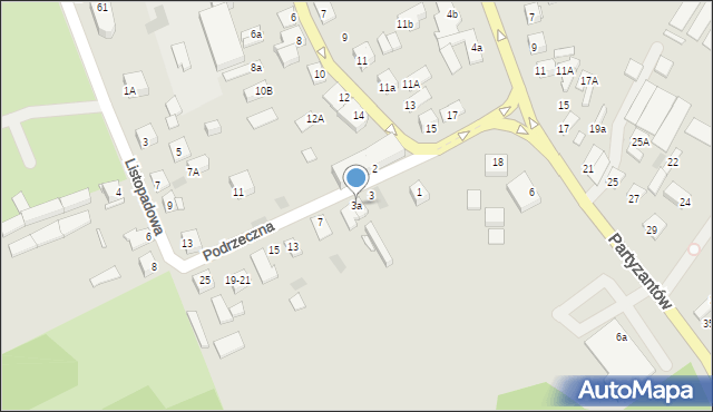 Międzyrzec Podlaski, Podrzeczna, 3a, mapa Międzyrzec Podlaski