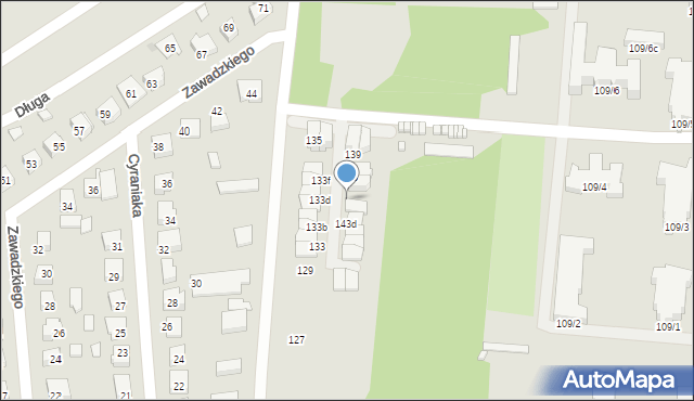 Międzyrzecz, Poznańska, 143c, mapa Międzyrzecz