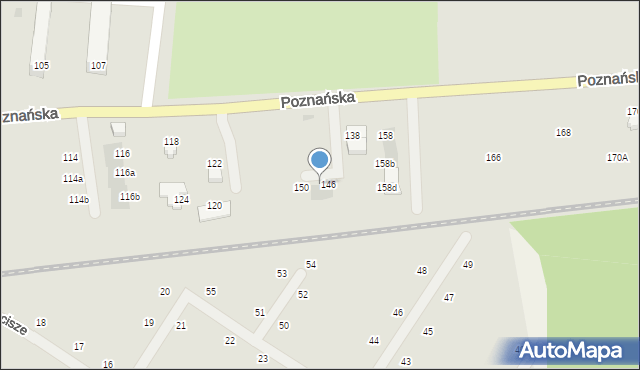 Międzyrzecz, Poznańska, 148, mapa Międzyrzecz