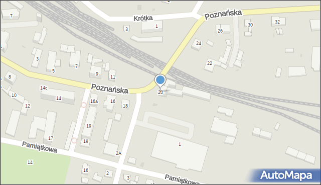 Międzyrzecz, Poznańska, 20, mapa Międzyrzecz