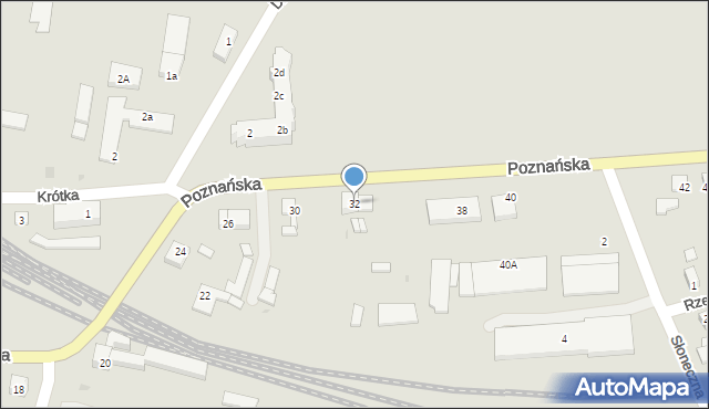 Międzyrzecz, Poznańska, 32, mapa Międzyrzecz