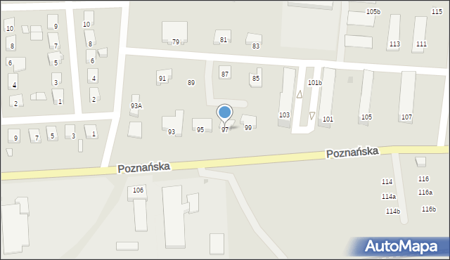 Międzyrzecz, Poznańska, 97, mapa Międzyrzecz