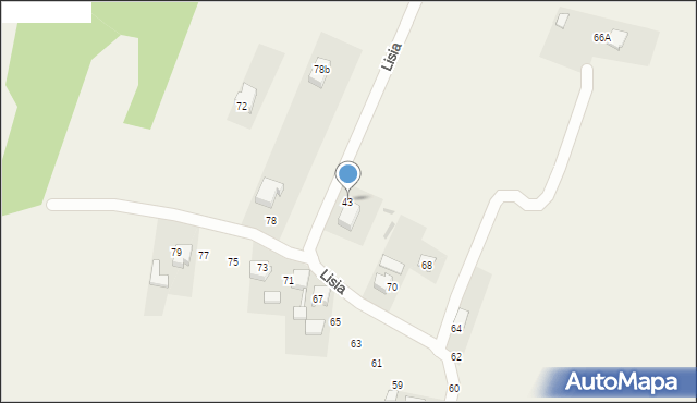 Międzyrzecze, Podlesie, 43, mapa Międzyrzecze