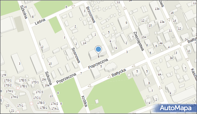 Międzywodzie, Poprzeczna, 6, mapa Międzywodzie