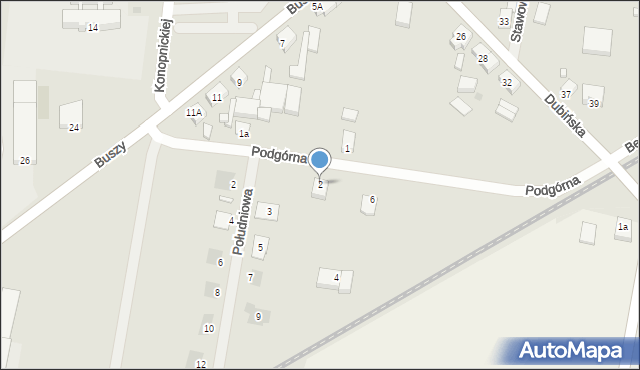 Miejska Górka, Podgórna, 2, mapa Miejska Górka