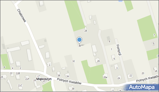 Miękoszynek, Polnych Kwiatów, 30, mapa Miękoszynek