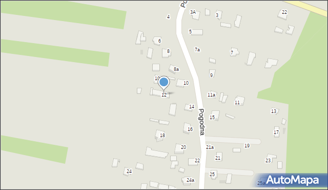 Mielec, Pogodna, 12, mapa Mielca