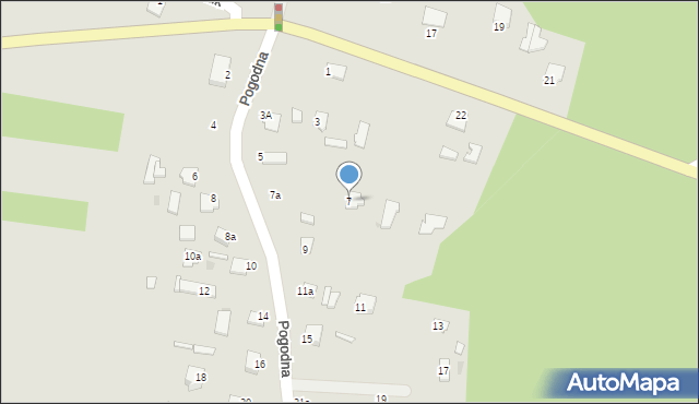 Mielec, Pogodna, 7, mapa Mielca