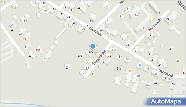 Mielec, Połaniecka, 4, mapa Mielca