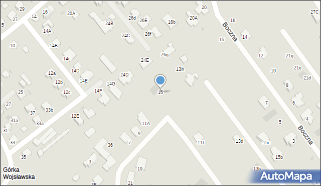 Mielec, Polna, 15, mapa Mielca