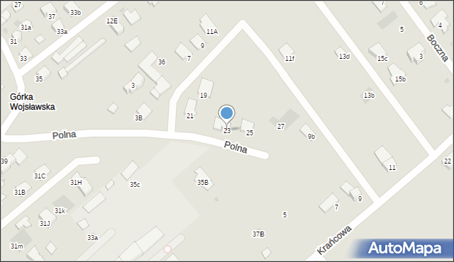 Mielec, Polna, 23, mapa Mielca