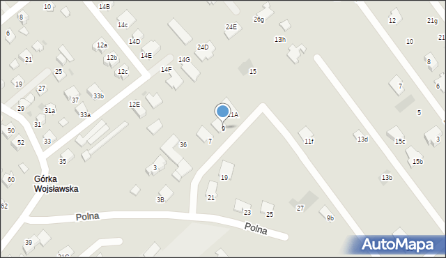 Mielec, Polna, 9, mapa Mielca