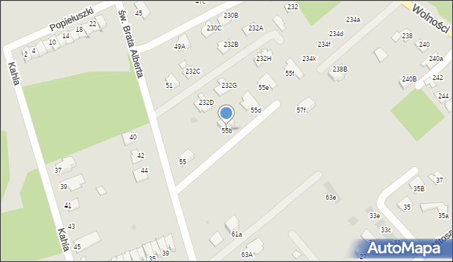 Mielec, Popiełuszki Jerzego, bł. ks., 55b, mapa Mielca