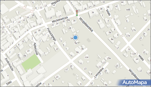 Mielec, Potockiego, 7a, mapa Mielca