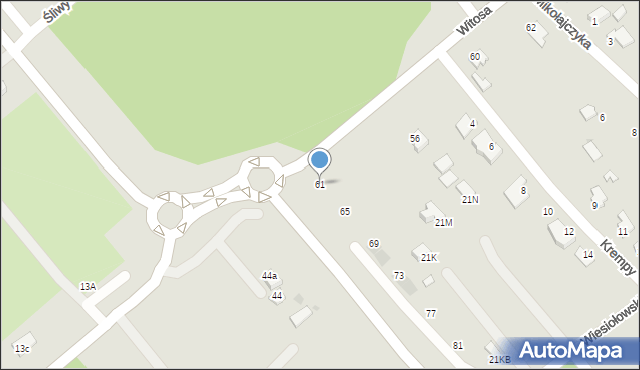 Mielec, Powstańców Warszawy, 61, mapa Mielca