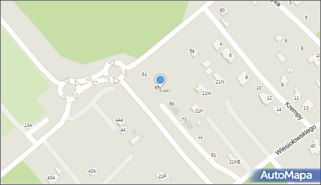 Mielec, Powstańców Warszawy, 67, mapa Mielca