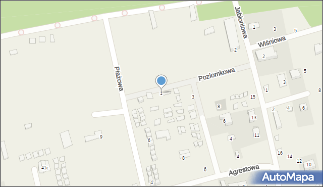 Mielenko, Poziomkowa, 1, mapa Mielenko