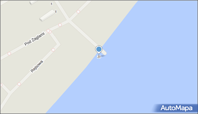 Mielno, Pontonierów, 20, mapa Mielno
