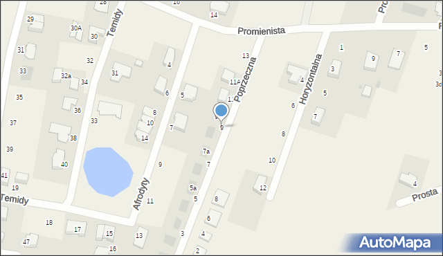 Mierzyn, Poprzeczna, 9, mapa Mierzyn