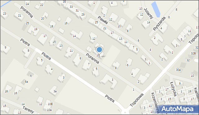 Mierzyn, Poranna, 12a, mapa Mierzyn