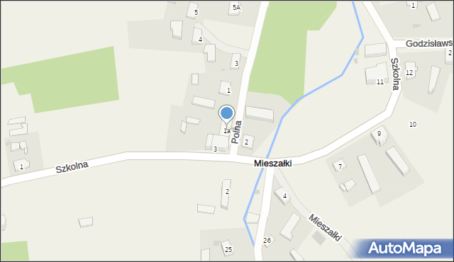 Mieszałki, Polna, 1a, mapa Mieszałki