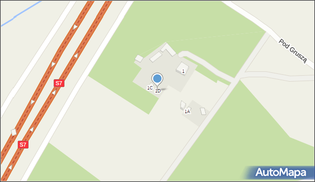 Mieszkowo, Pod Gruszą, 1D, mapa Mieszkowo
