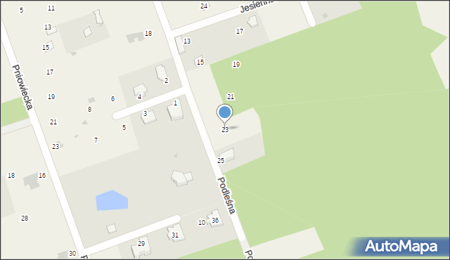 Mikołeska, Podleśna, 23, mapa Mikołeska