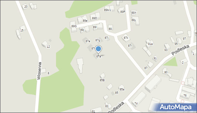 Mikołów, Podleska, 87a, mapa Mikołów