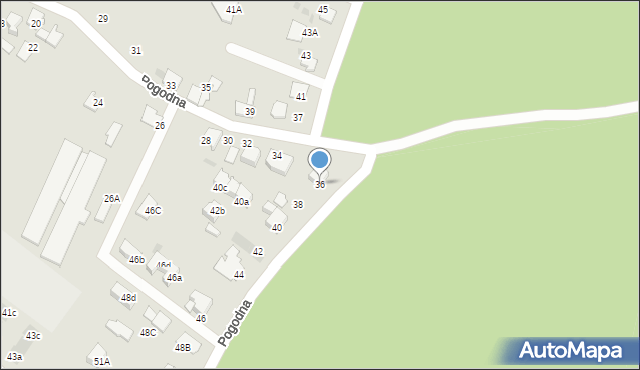 Mikołów, Pogodna, 36, mapa Mikołów