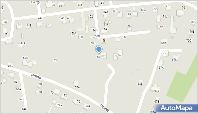 Mikołów, Polna, 57, mapa Mikołów