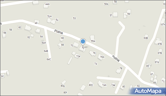 Mikołów, Polna, 72, mapa Mikołów