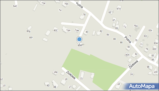 Mikołów, Polna, 80A, mapa Mikołów