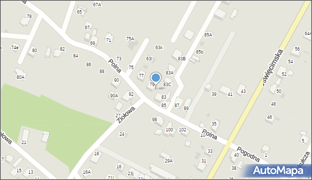 Mikołów, Polna, 81, mapa Mikołów