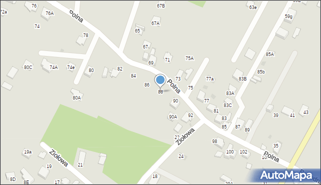 Mikołów, Polna, 88, mapa Mikołów
