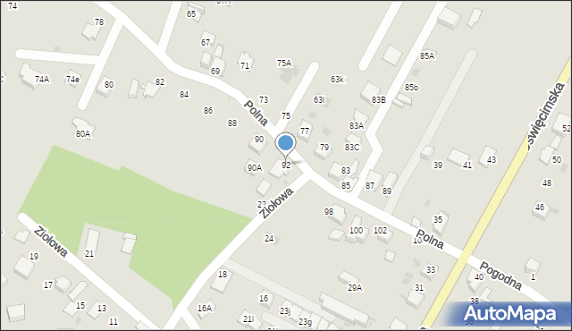 Mikołów, Polna, 92, mapa Mikołów