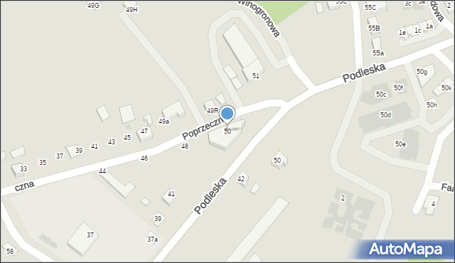 Mikołów, Poprzeczna, 50, mapa Mikołów