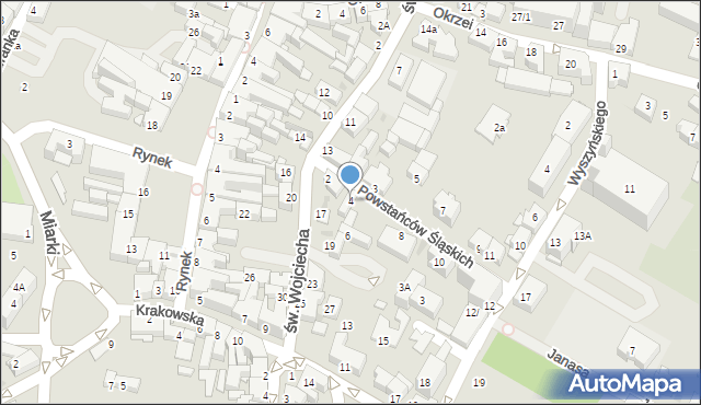 Mikołów, Powstańców Śląskich, 4, mapa Mikołów