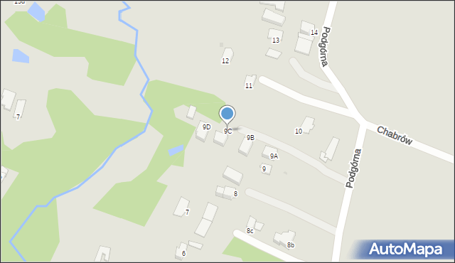 Mikołów, Podgórna, 9C, mapa Mikołów