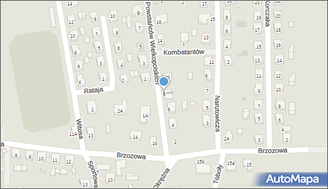 Mikstat, Powstańców Wielkopolskich, 8, mapa Mikstat