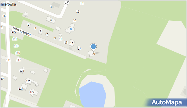 Milanówek, Pod Lasem, 19, mapa Milanówek