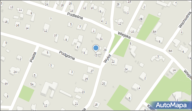 Milanówek, Podgórna, 2, mapa Milanówek